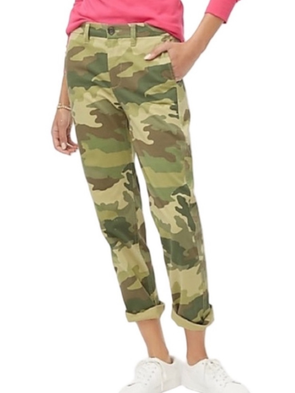 J. Crew Girlfriend High-Rise Chino Pants in Camo Print